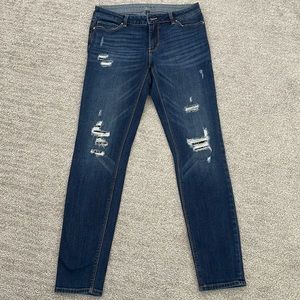 White House Black Market distressed jeans with sequin detail